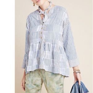 Maeve The Zoe Swing Patchwork Blouse in Patchwork